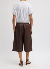 Leather Relaxed Long Short | Tibi