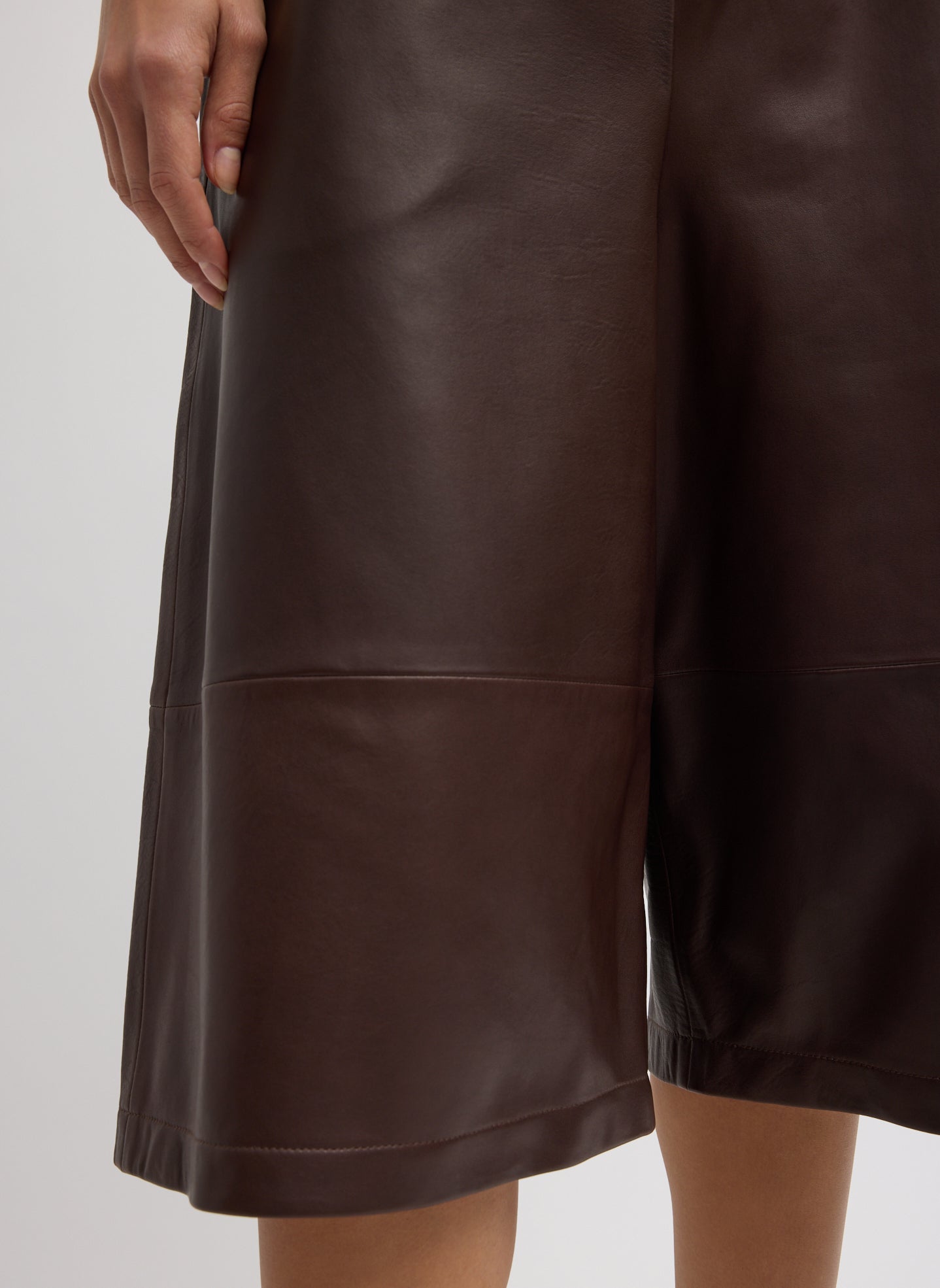 Leather Relaxed Long Short | Tibi