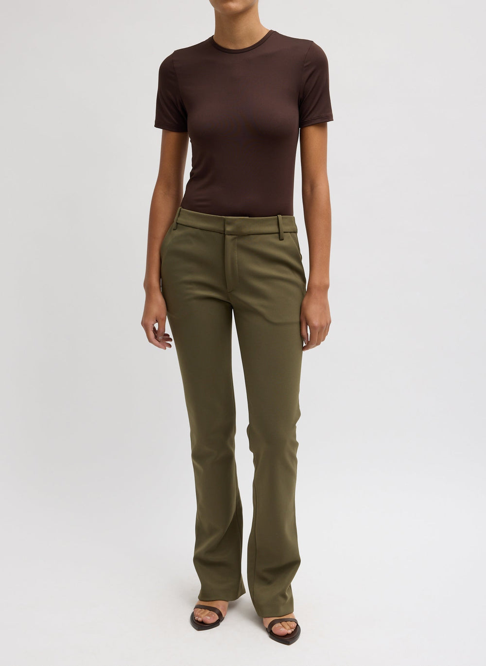 Spring Bonded Twill Elfie Trousers With Slits | Tibi