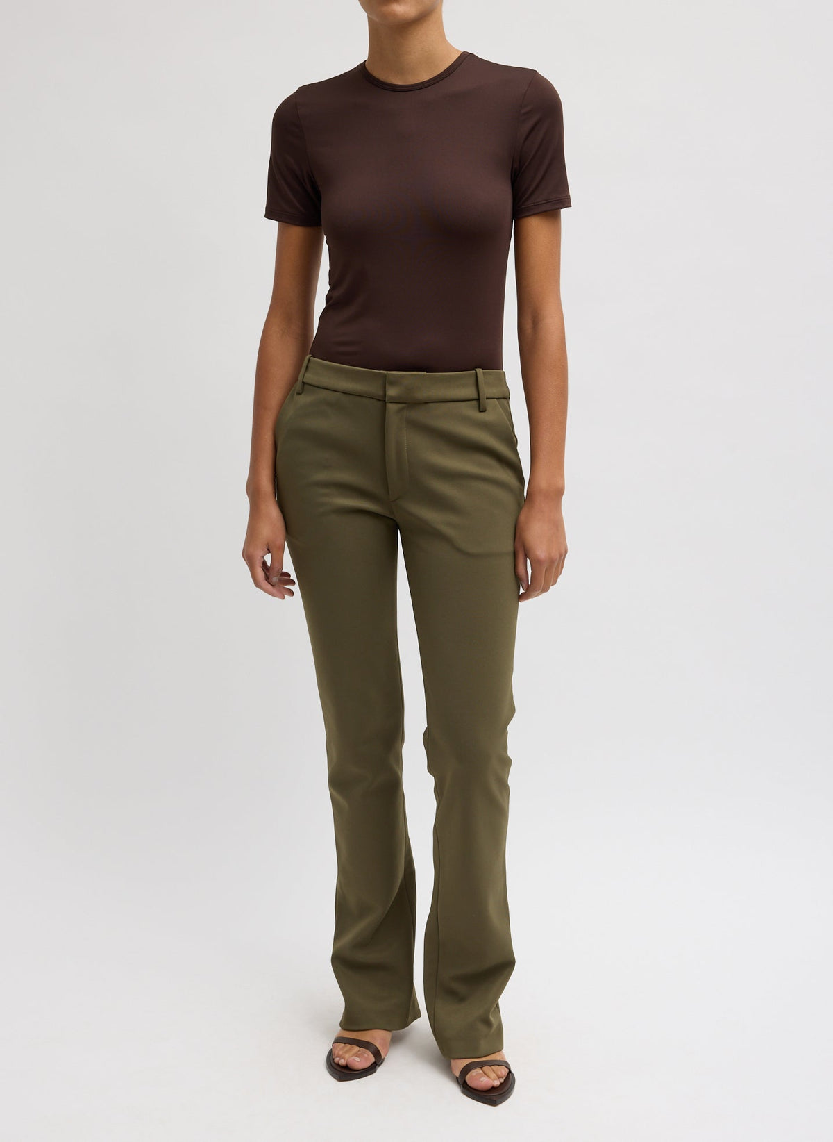Spring Bonded Twill Elfie Trousers With Slits | Tibi