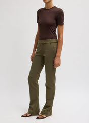 Spring Bonded Twill Elfie Trousers With Slits | Tibi