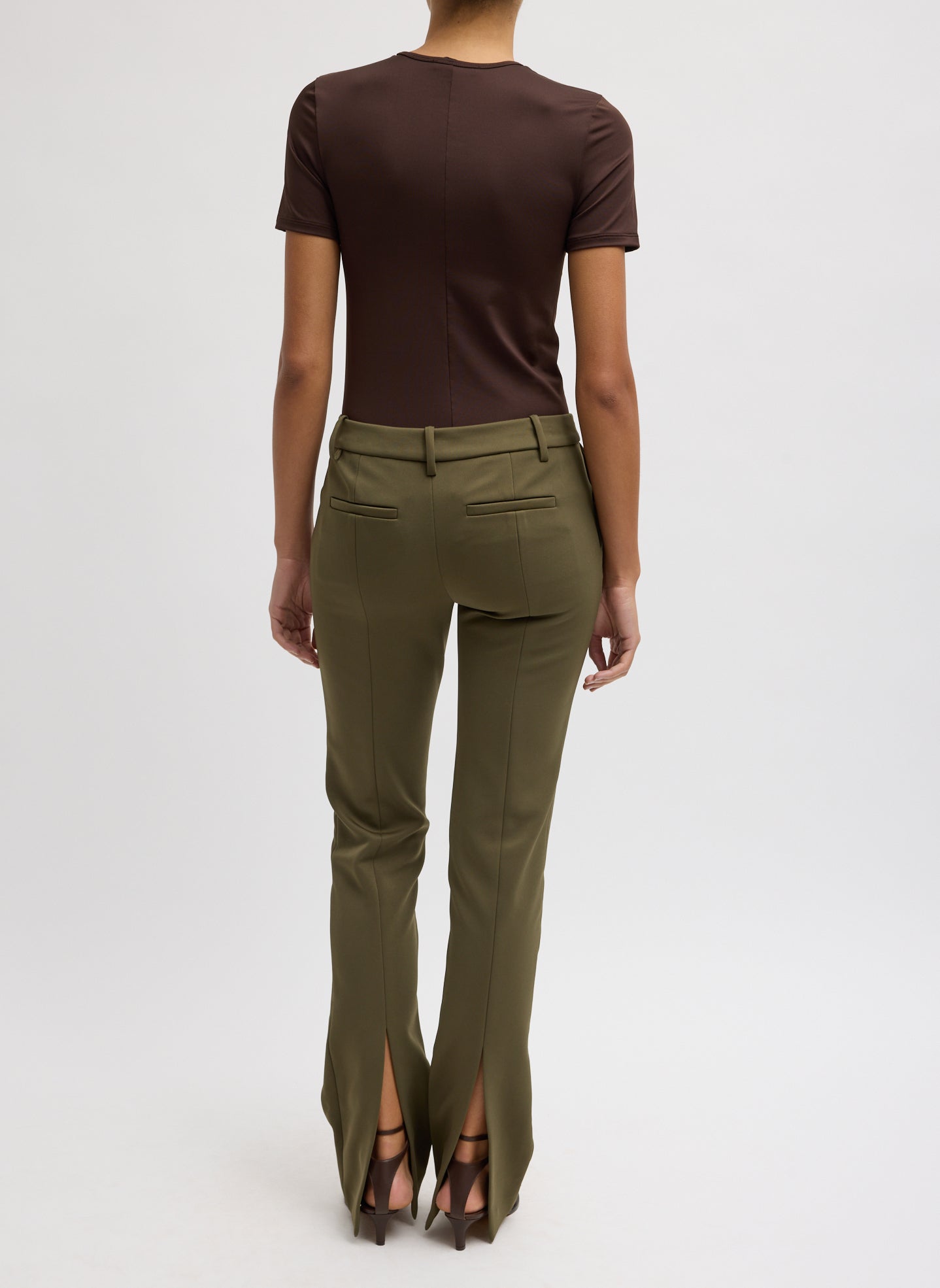 Spring Bonded Twill Elfie Trousers With Slits | Tibi
