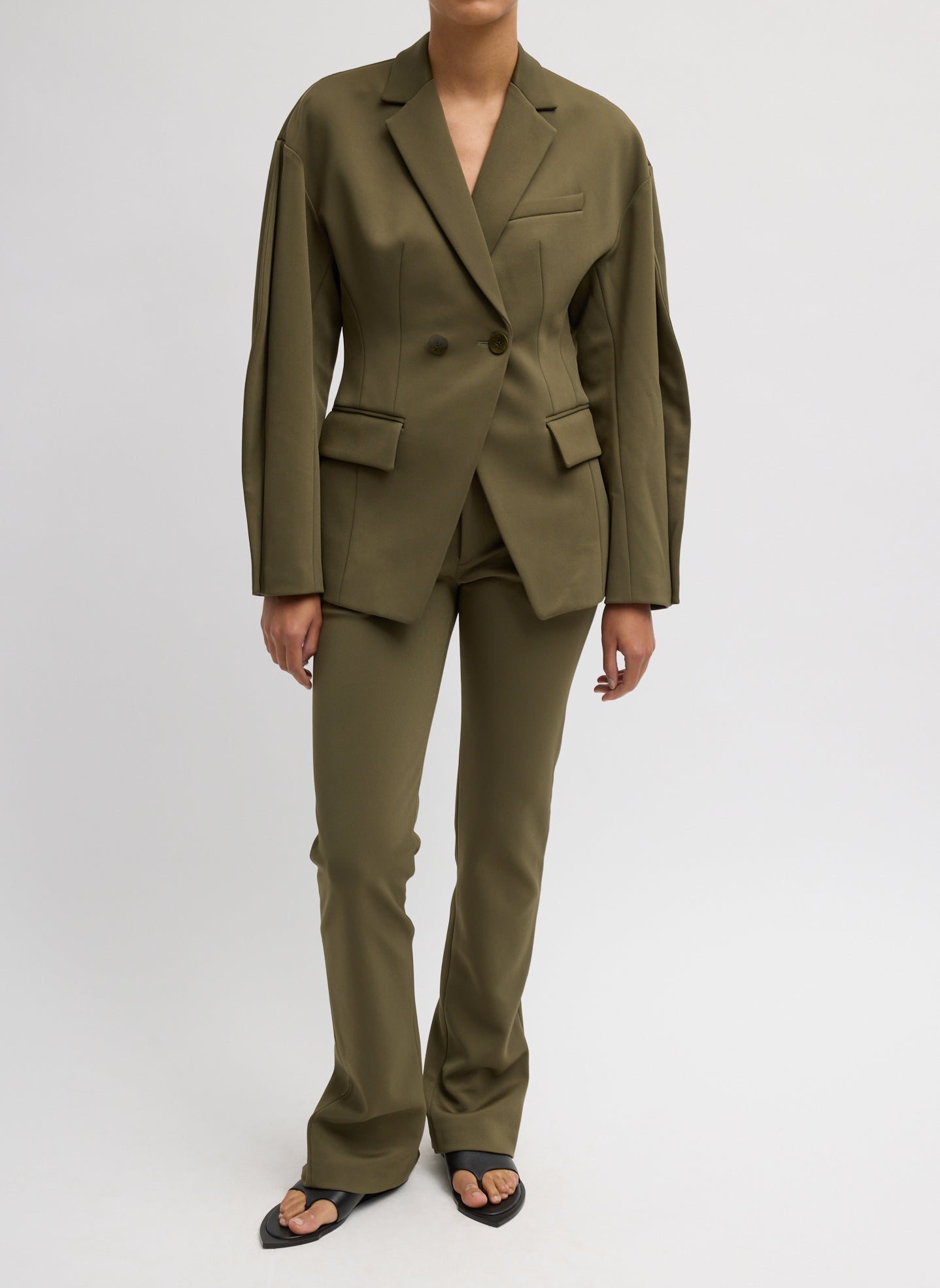 Spring Bonded Twill Elfie Trousers With Slits | Tibi