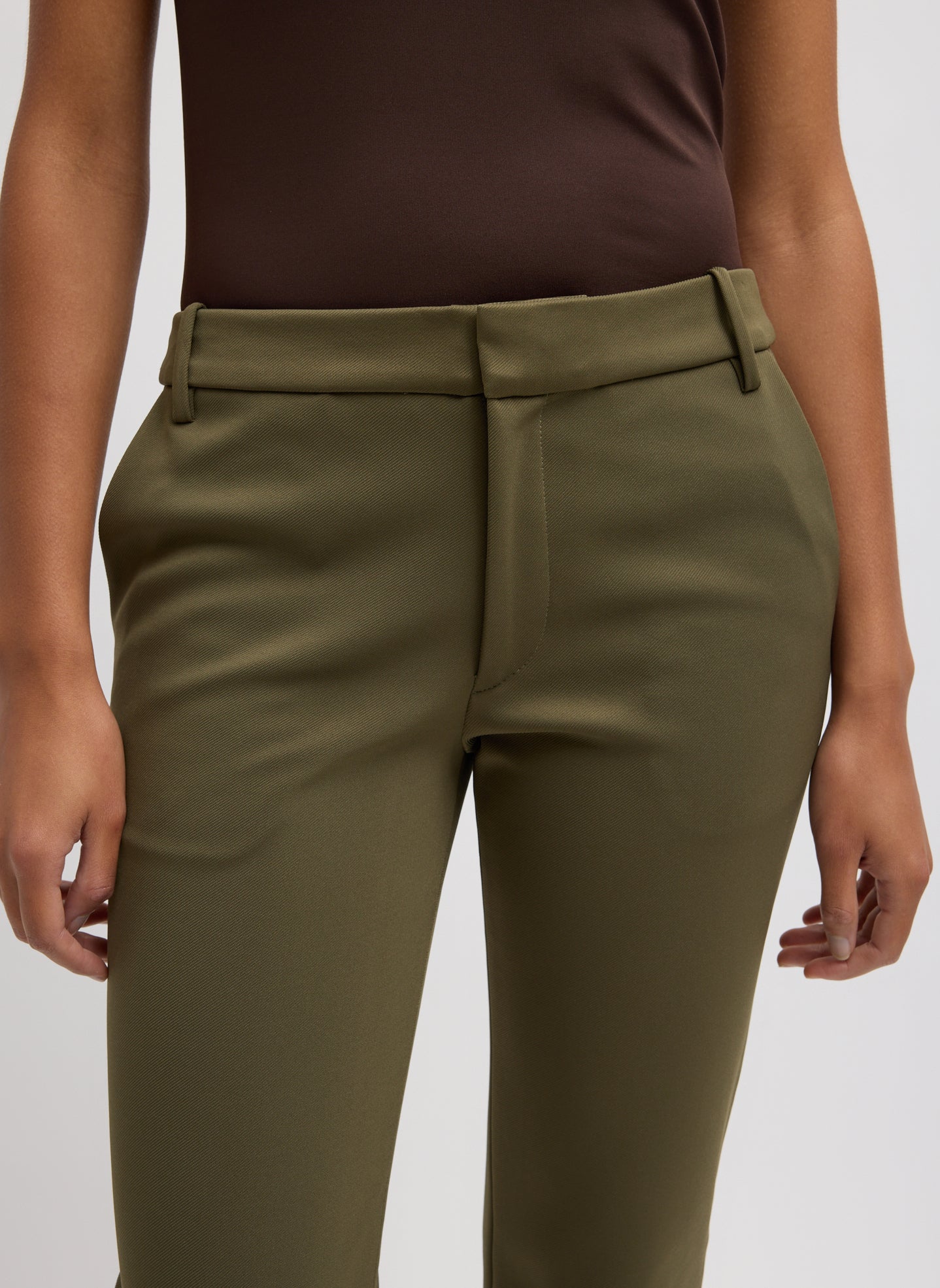 Spring Bonded Twill Elfie Trousers With Slits | Tibi