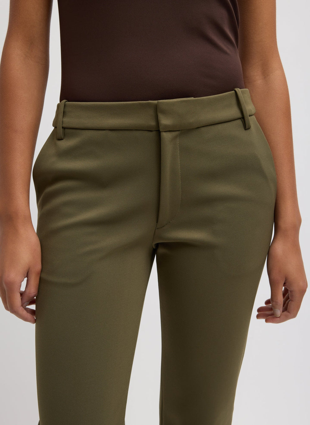 Spring Bonded Twill Elfie Trousers With Slits | Tibi