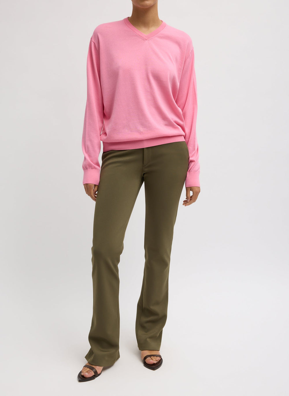 Spring Bonded Twill Elfie Trousers With Slits | Tibi