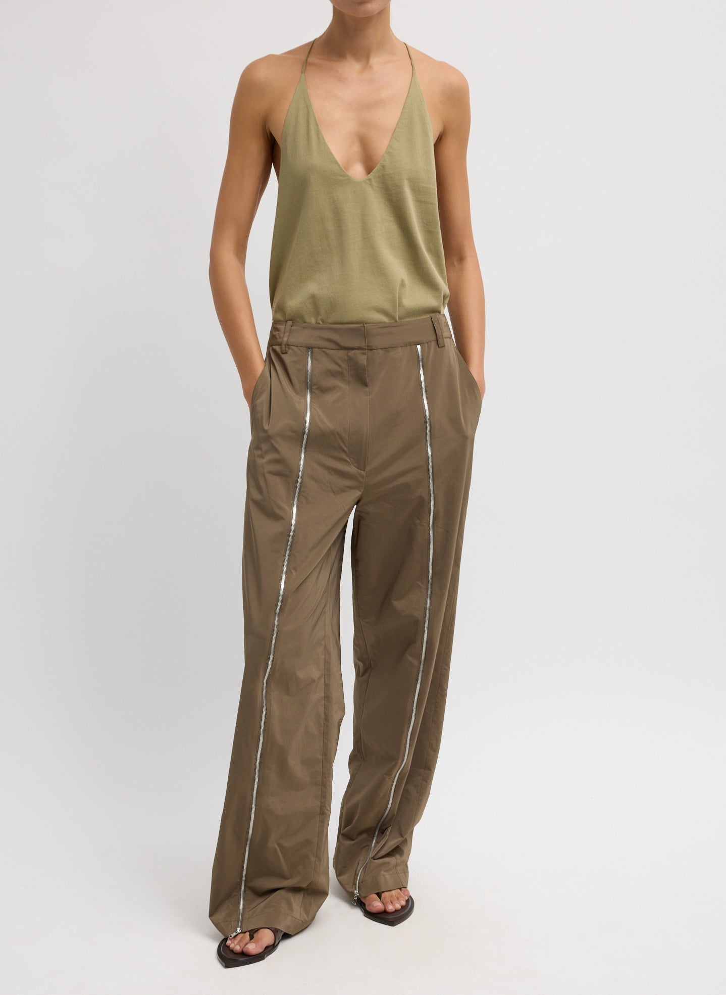 Nylon Zipper Trouser | Tibi