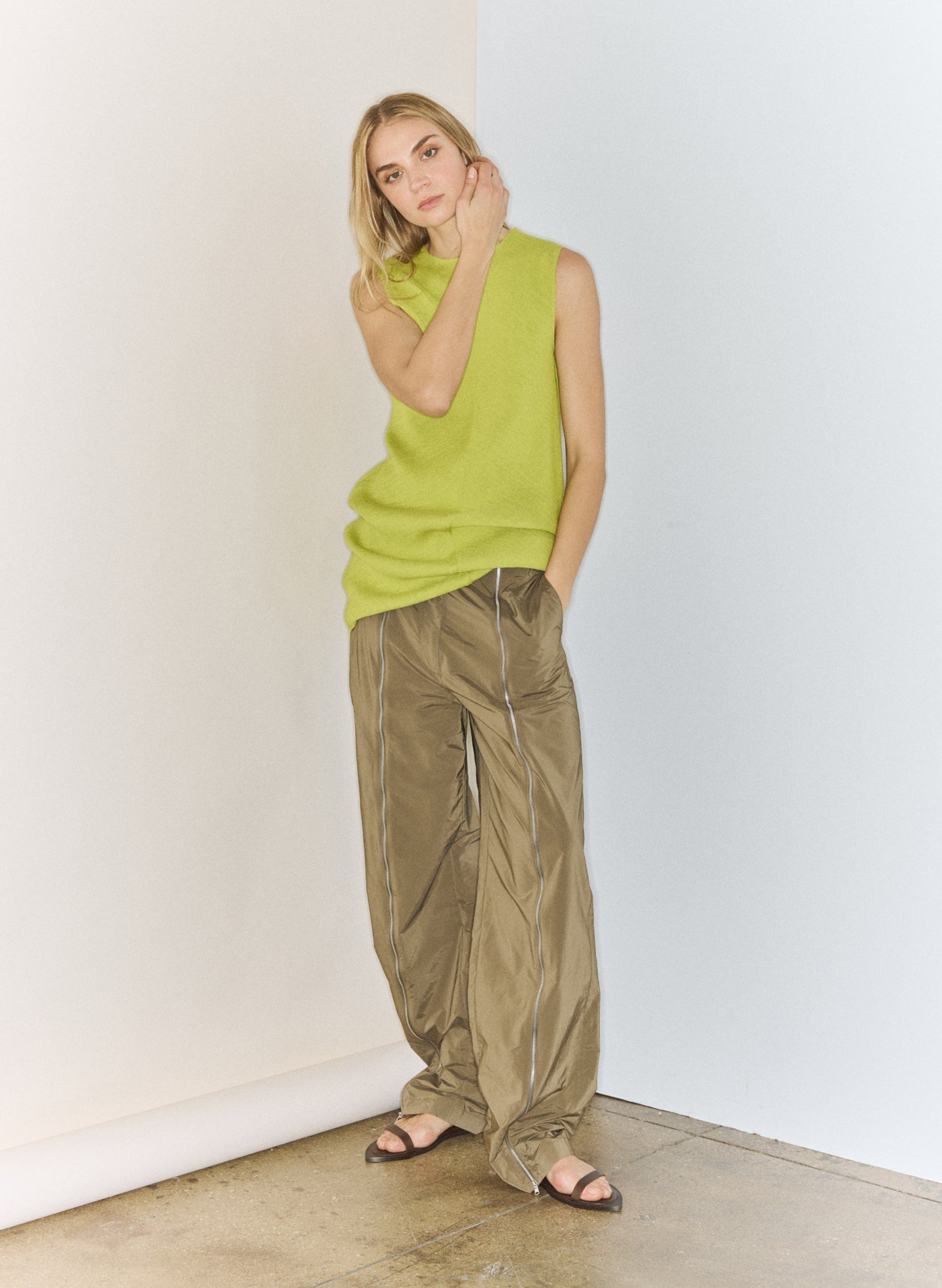 Nylon Zipper Trouser | Tibi