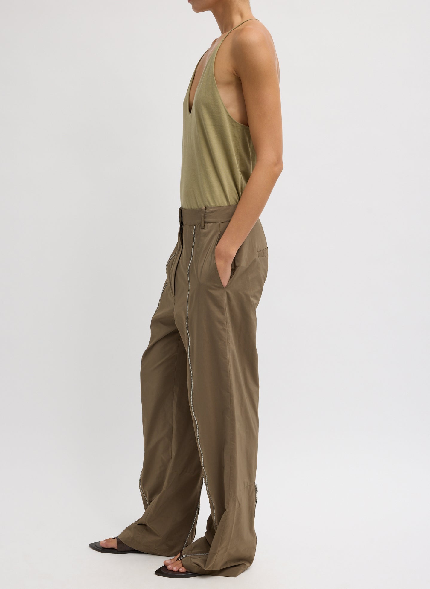 Nylon Zipper Trouser | Tibi
