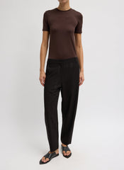 Viscose Suiting Reese Curved Ankle Pant | Tibi