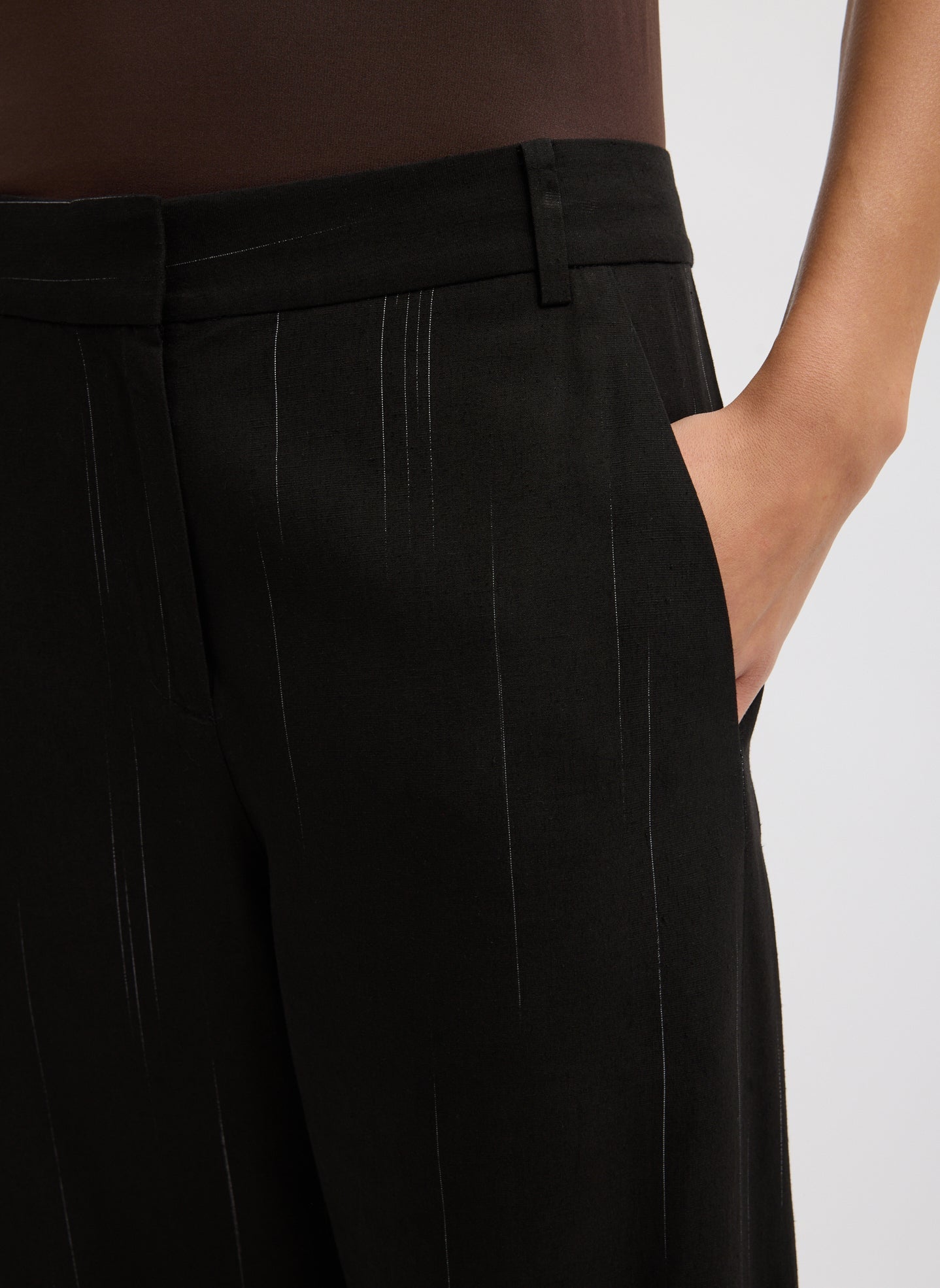 Viscose Suiting Reese Curved Ankle Pant | Tibi