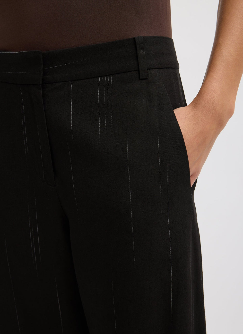 Viscose Suiting Reese Curved Ankle Pant | Tibi