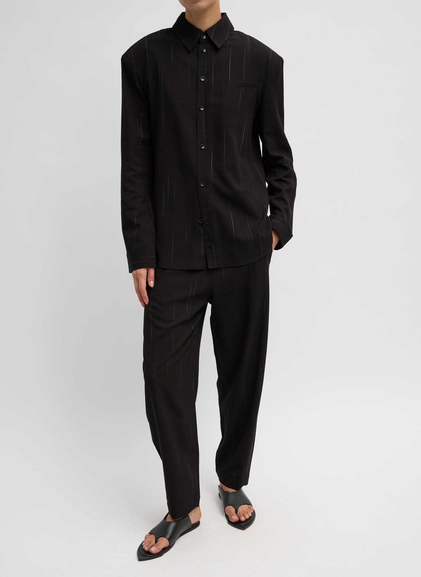 Viscose Suiting Reese Curved Ankle Pant | Tibi