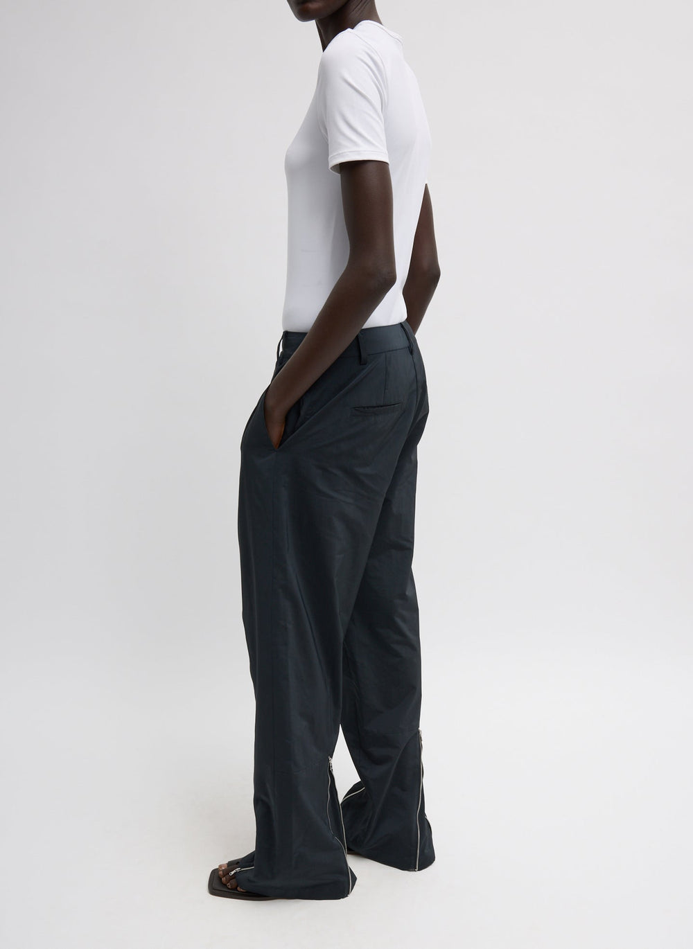 Nylon Zipper Trouser | Tibi