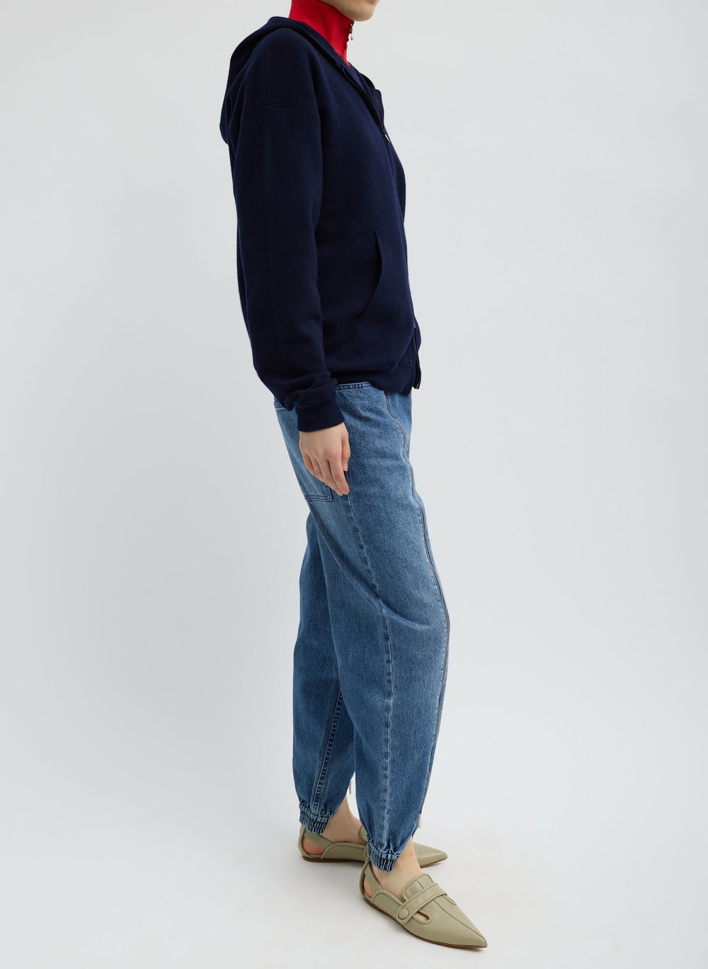 Zippered Denim Jogger | Tibi