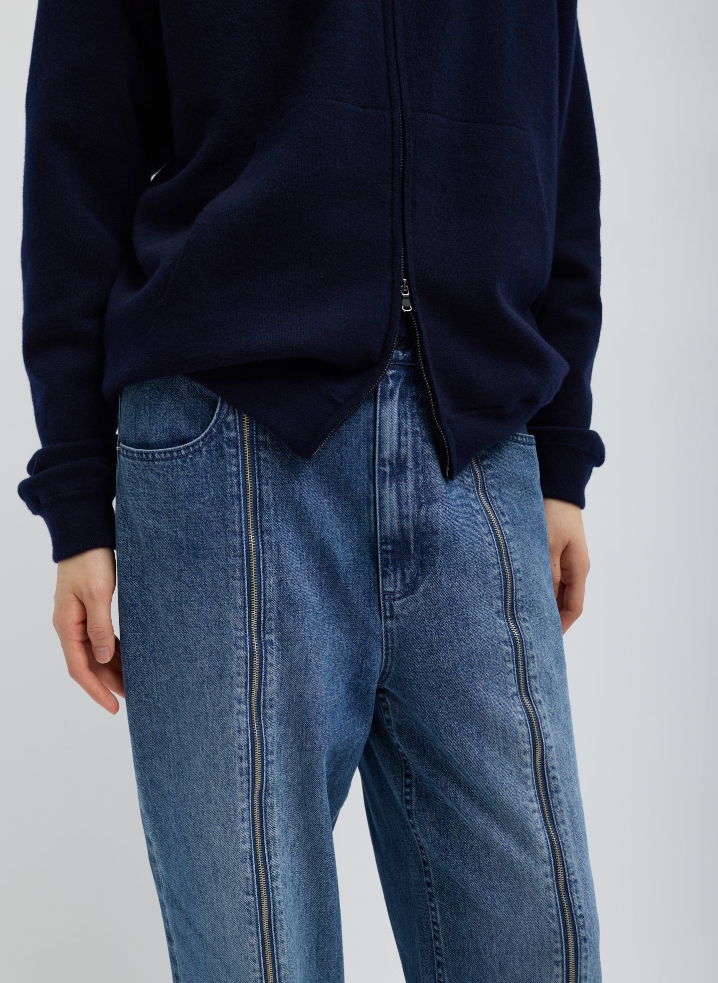 Zippered Denim Jogger | Tibi