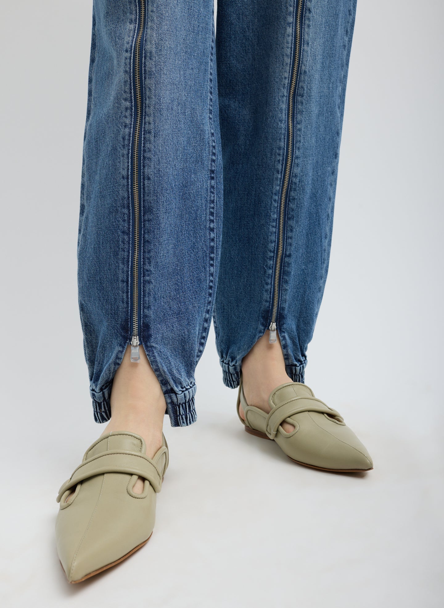 Zippered Denim Jogger | Tibi