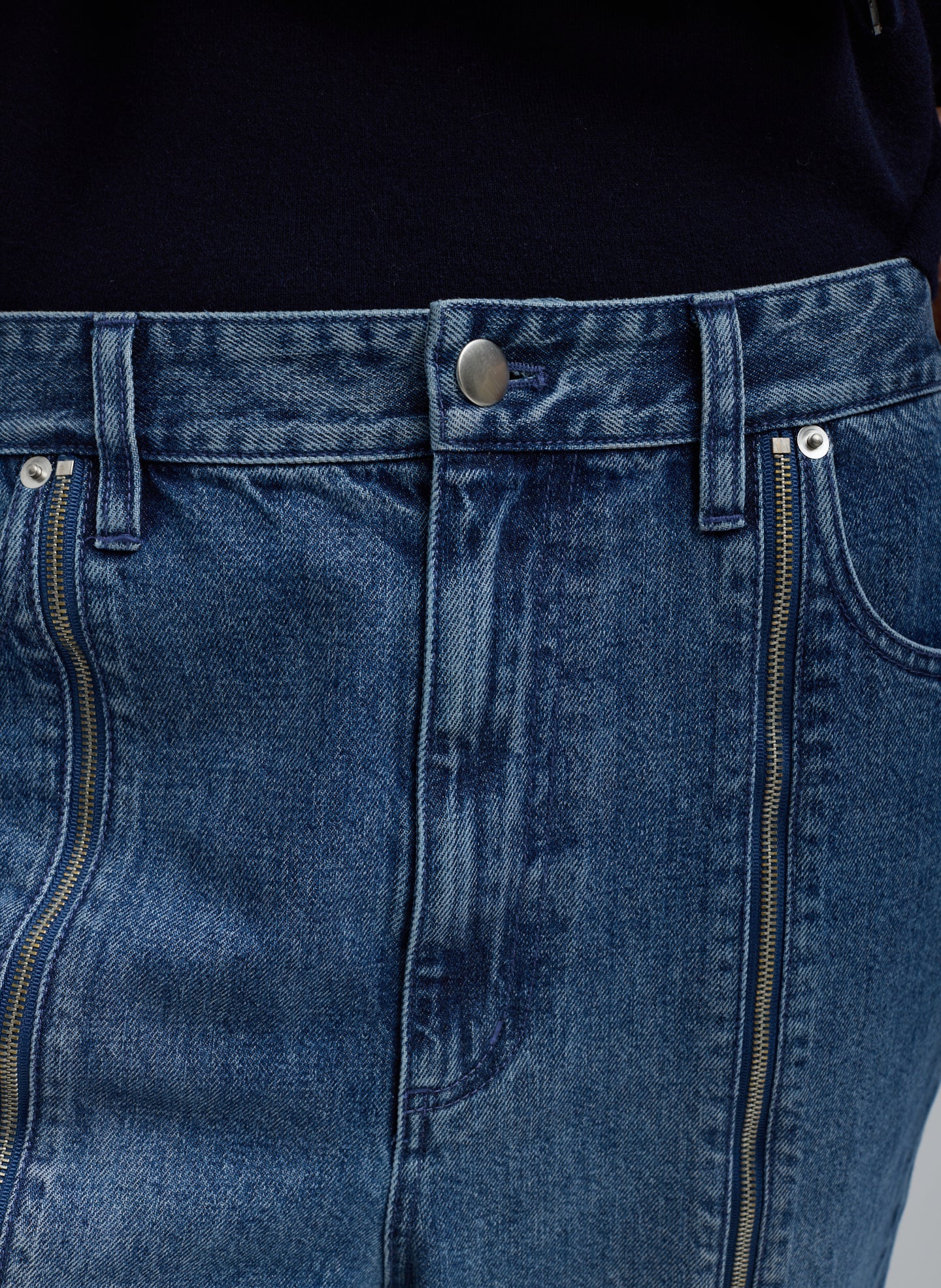 Zippered Denim Jogger | Tibi