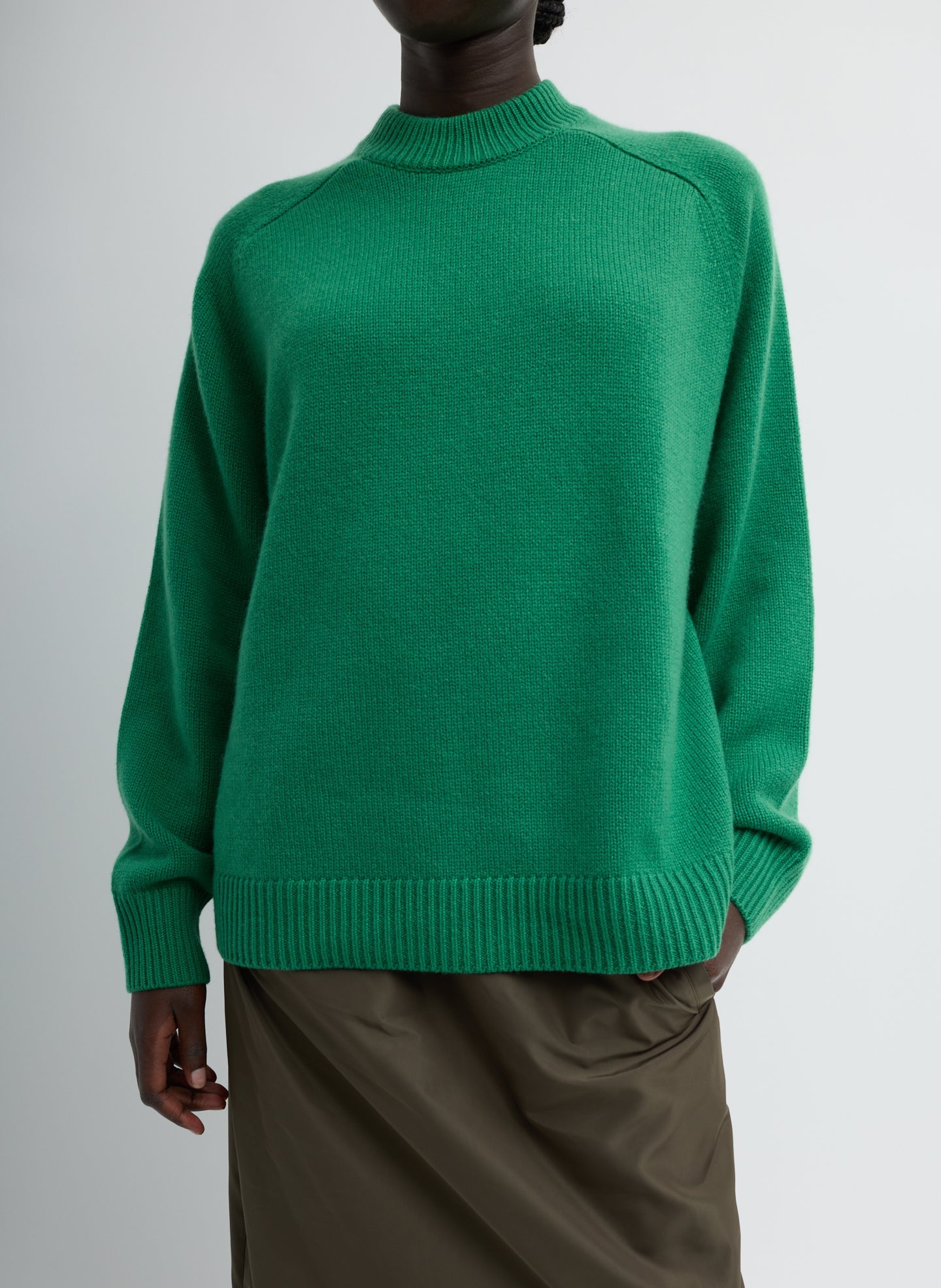 Cashmere Crewneck Oversized Pullover Sweater | Tibi