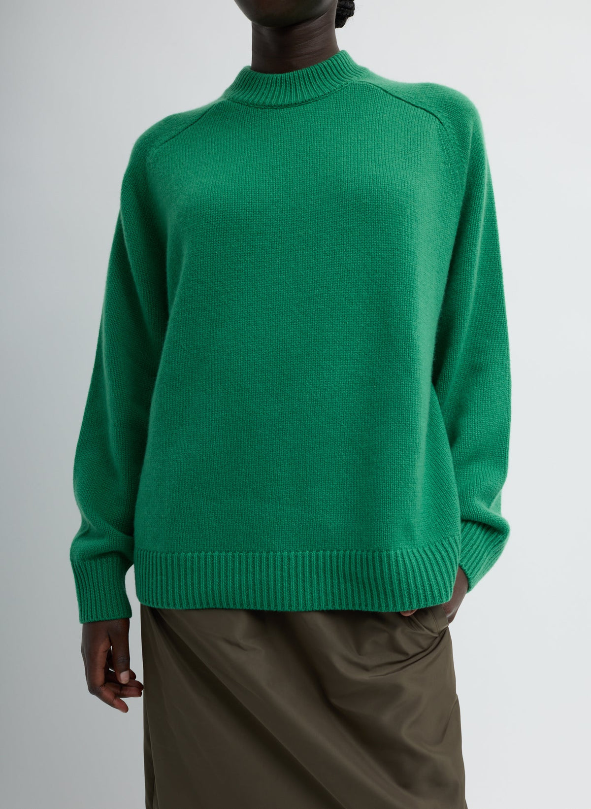Cashmere Crewneck Oversized Pullover Sweater | Tibi