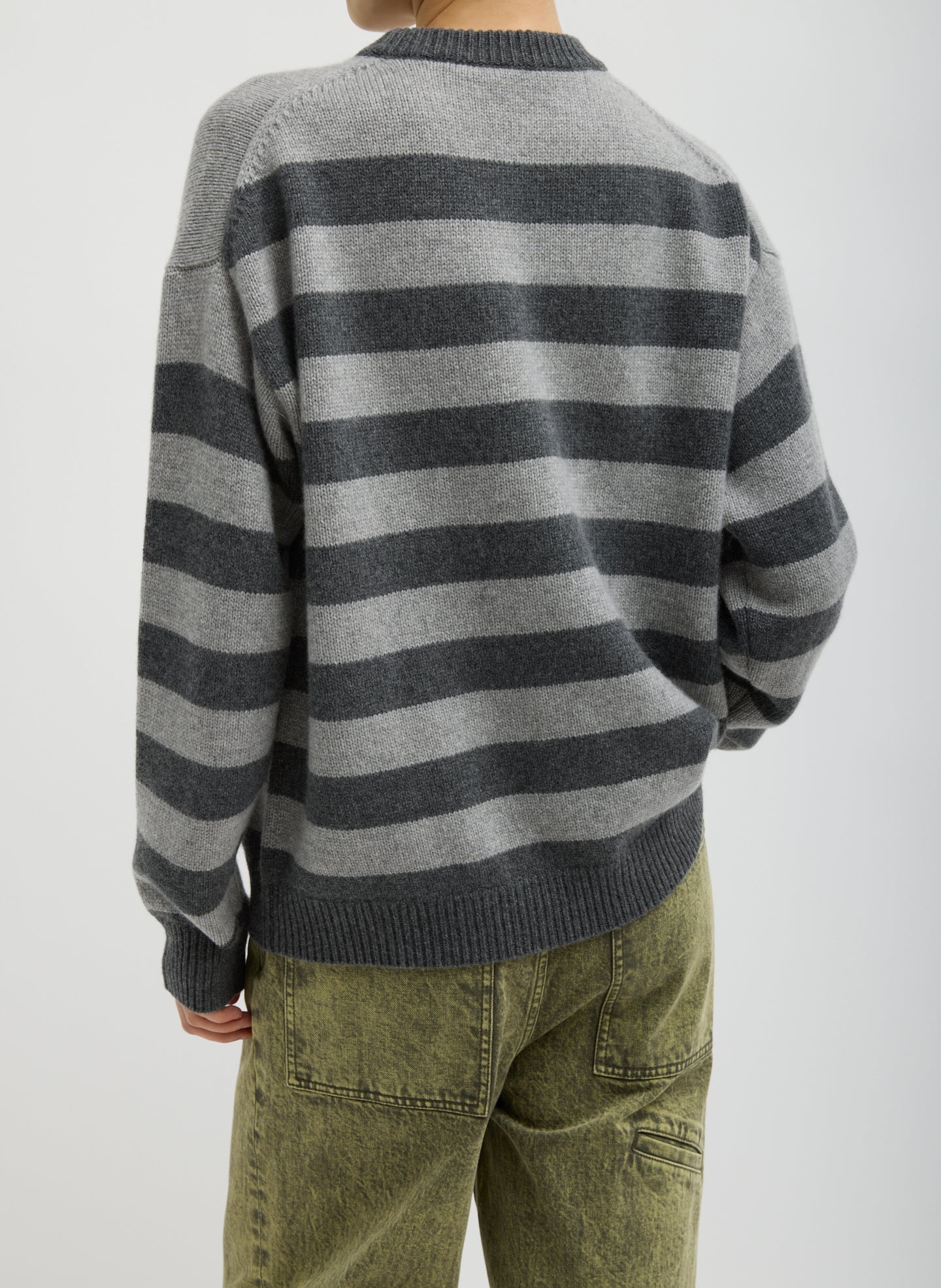 Striped Cashmere Crewneck Easy Pullover | Tibi