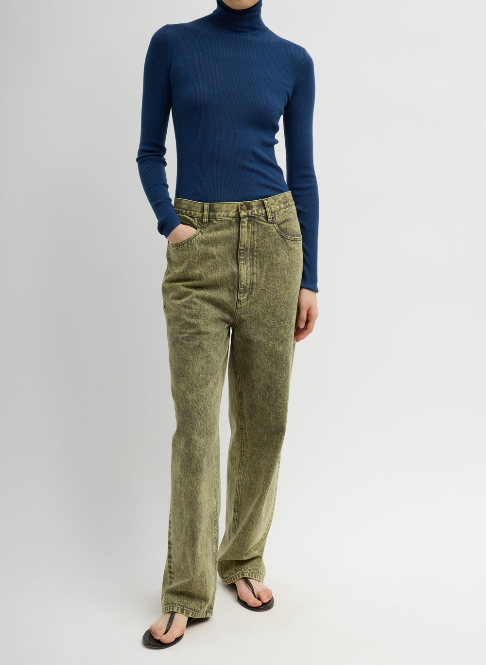 Featherweight Ribbed Sweater Turtleneck Pullover | Tibi