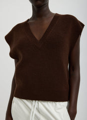 Cardigan Stitch Sweater Vest With Removable Dickie | Tibi