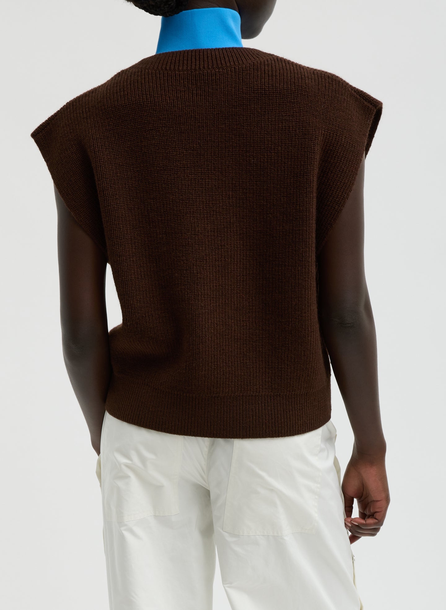 Cardigan Stitch Sweater Vest With Removable Dickie | Tibi