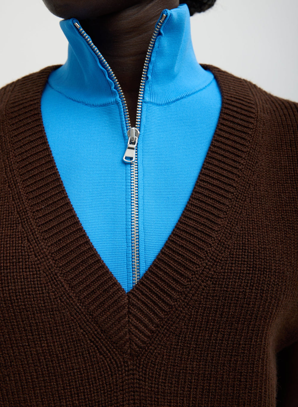 Cardigan Stitch Sweater Vest With Removable Dickie | Tibi