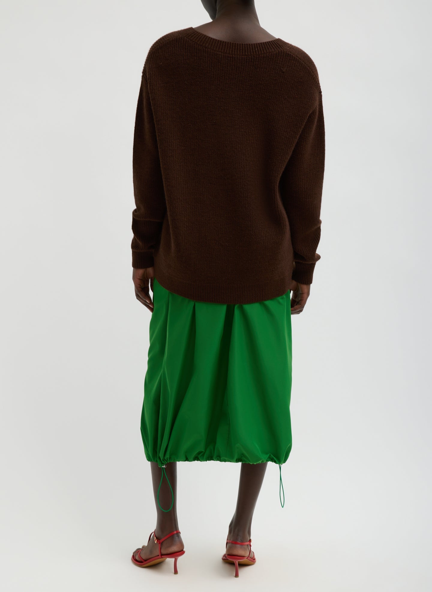 Cardigan Stitch V-Neck With Removable Dickie | Tibi