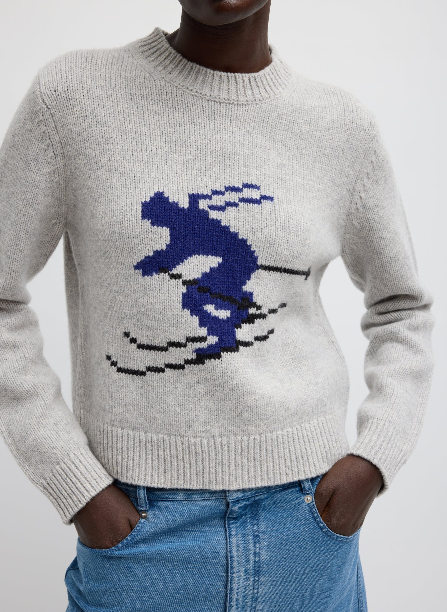 Soft Wool Ski Shrunken Sweater | Tibi
