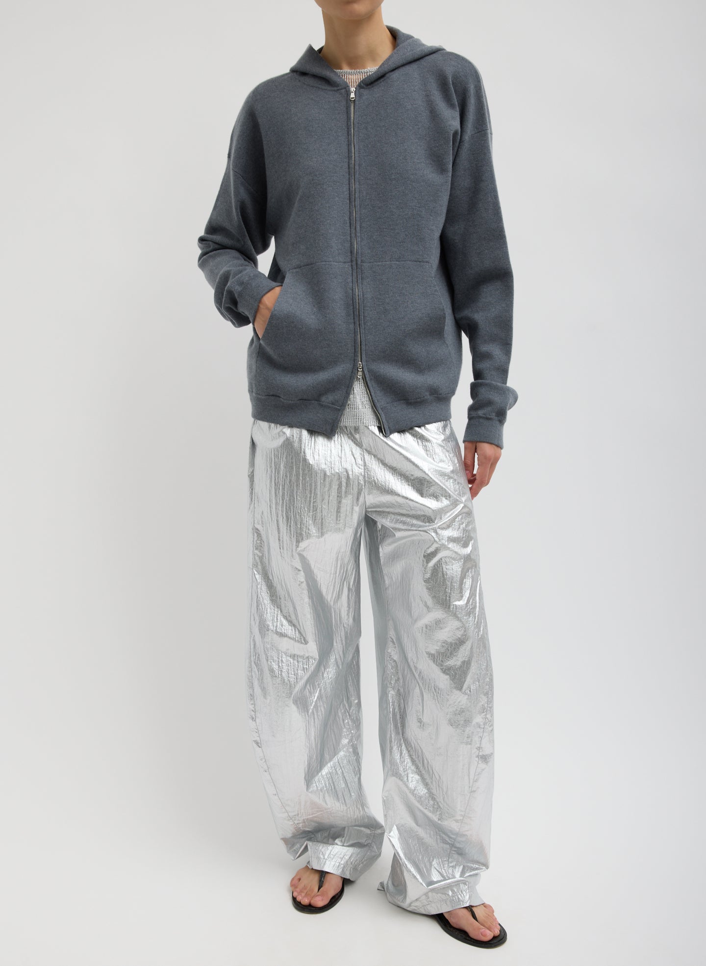Double Faced Cashmere Hoodie | Tibi