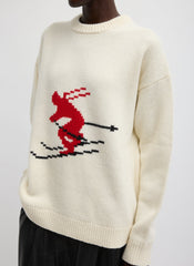 Soft Wool Ski Easy Pullover Crewneck Sweater | Tibi