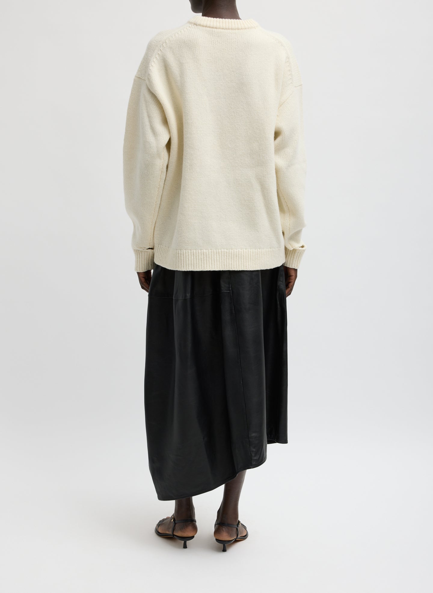 Soft Wool Ski Easy Pullover Crewneck Sweater | Tibi