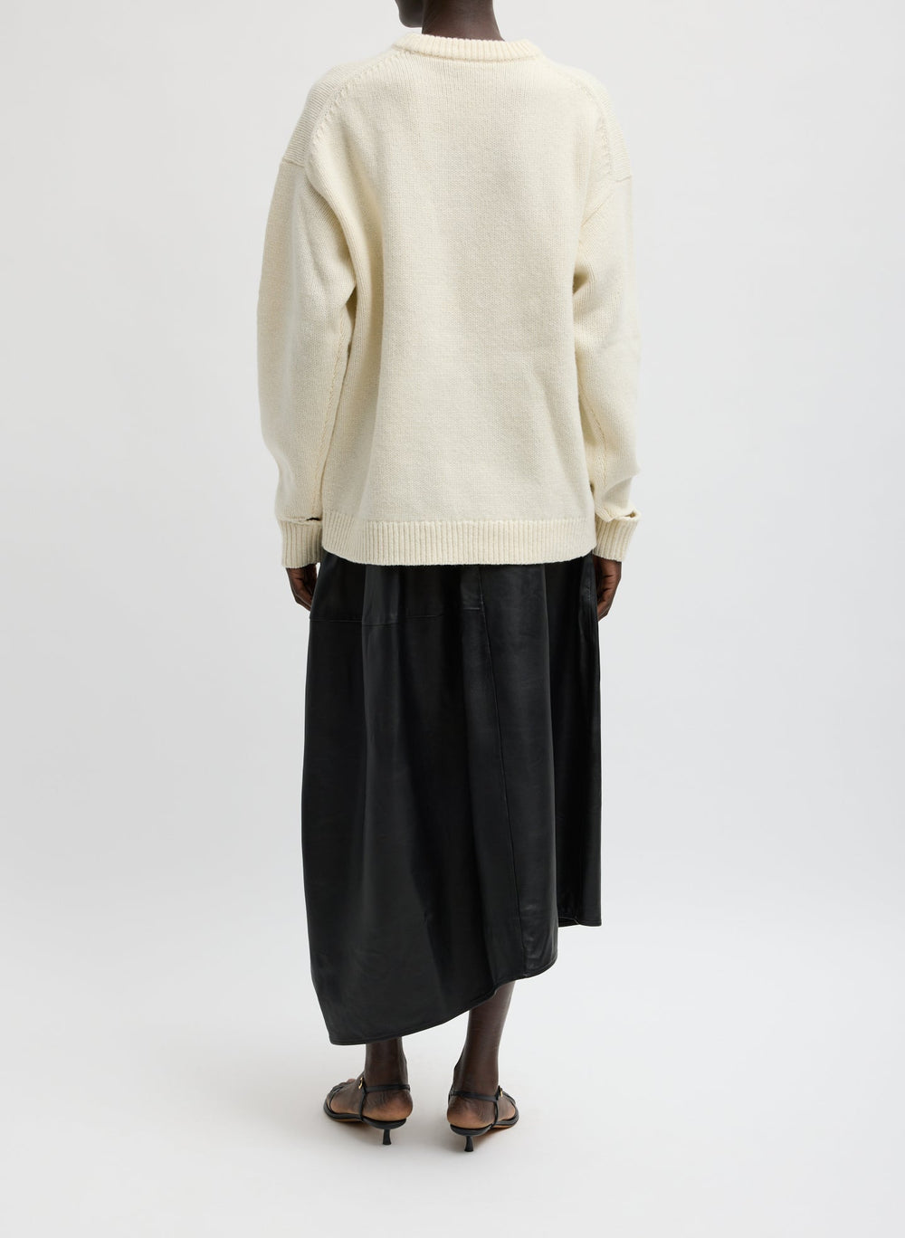 Soft Wool Ski Easy Pullover Crewneck Sweater | Tibi