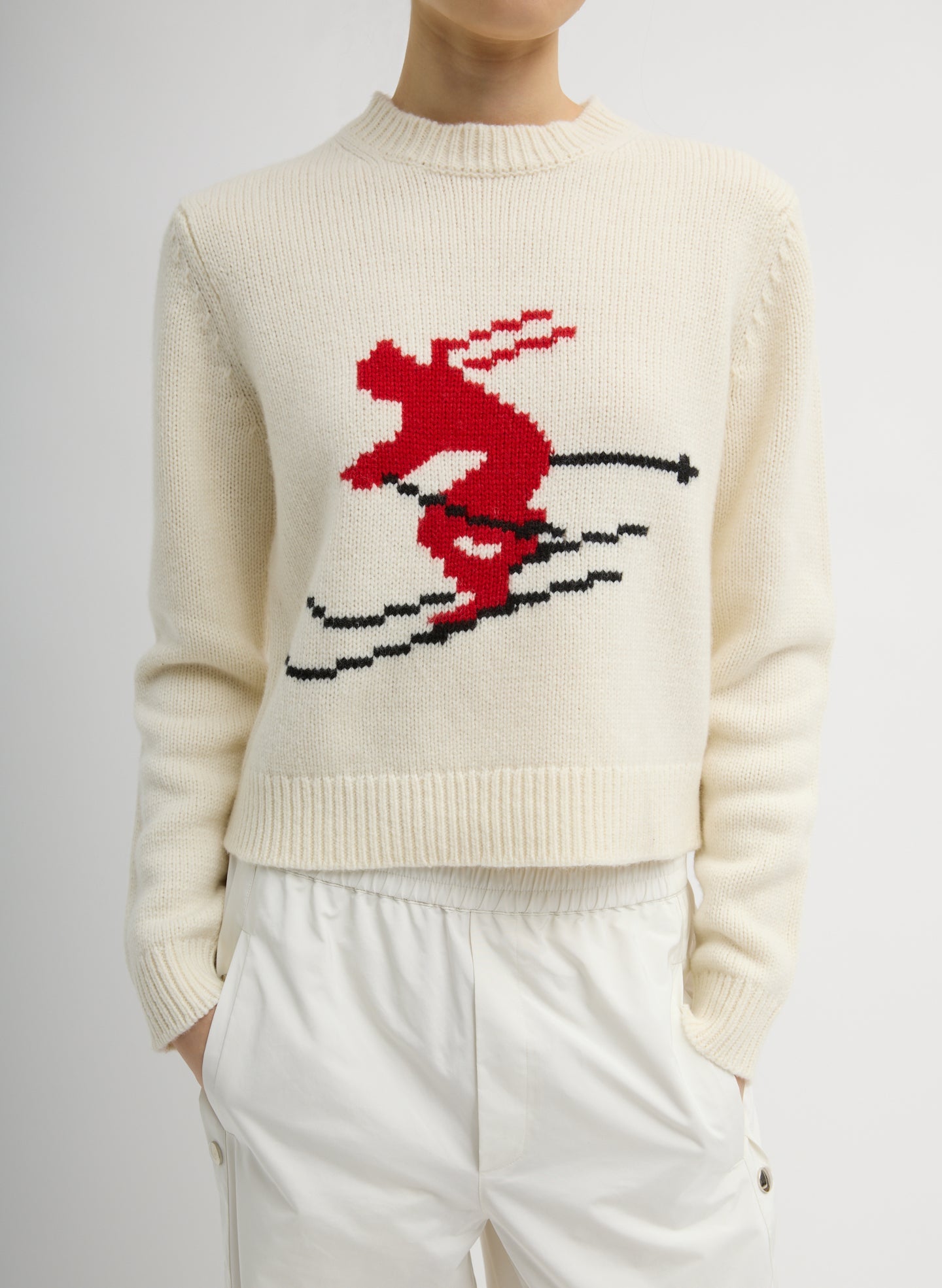Soft Wool Ski Shrunken Sweater | Tibi