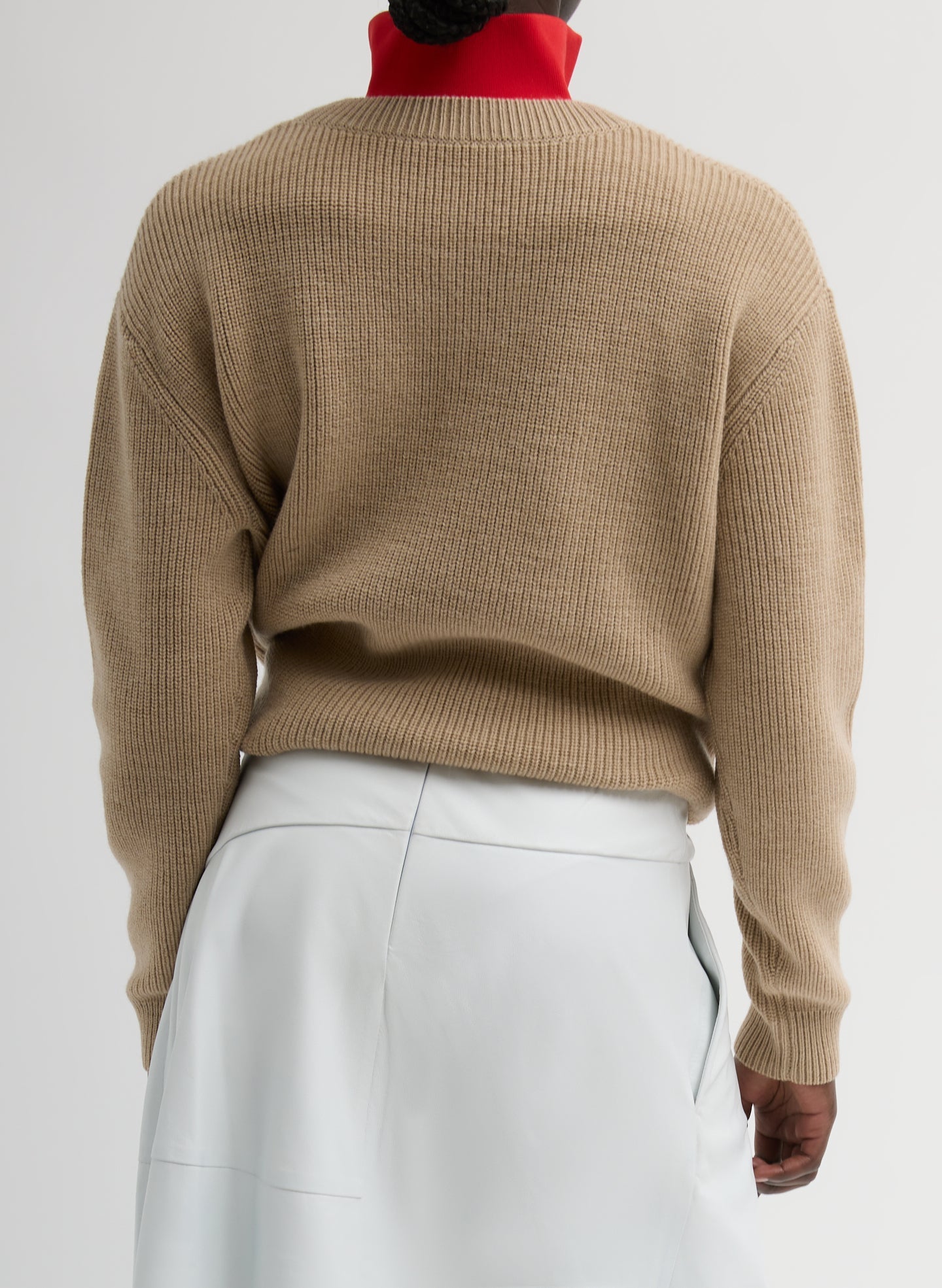 Cardigan Stitch V-Neck With Removable Dickie | Tibi
