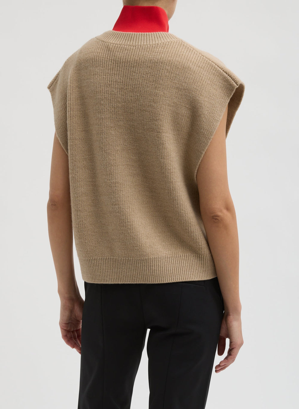 Cardigan Stitch Sweater Vest With Removable Dickie | Tibi