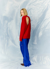 Anna Merino Wool Cut Out Racerback Pullover | Tibi