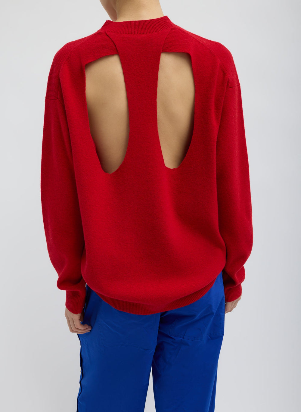 Anna Merino Wool Cut Out Racerback Pullover | Tibi
