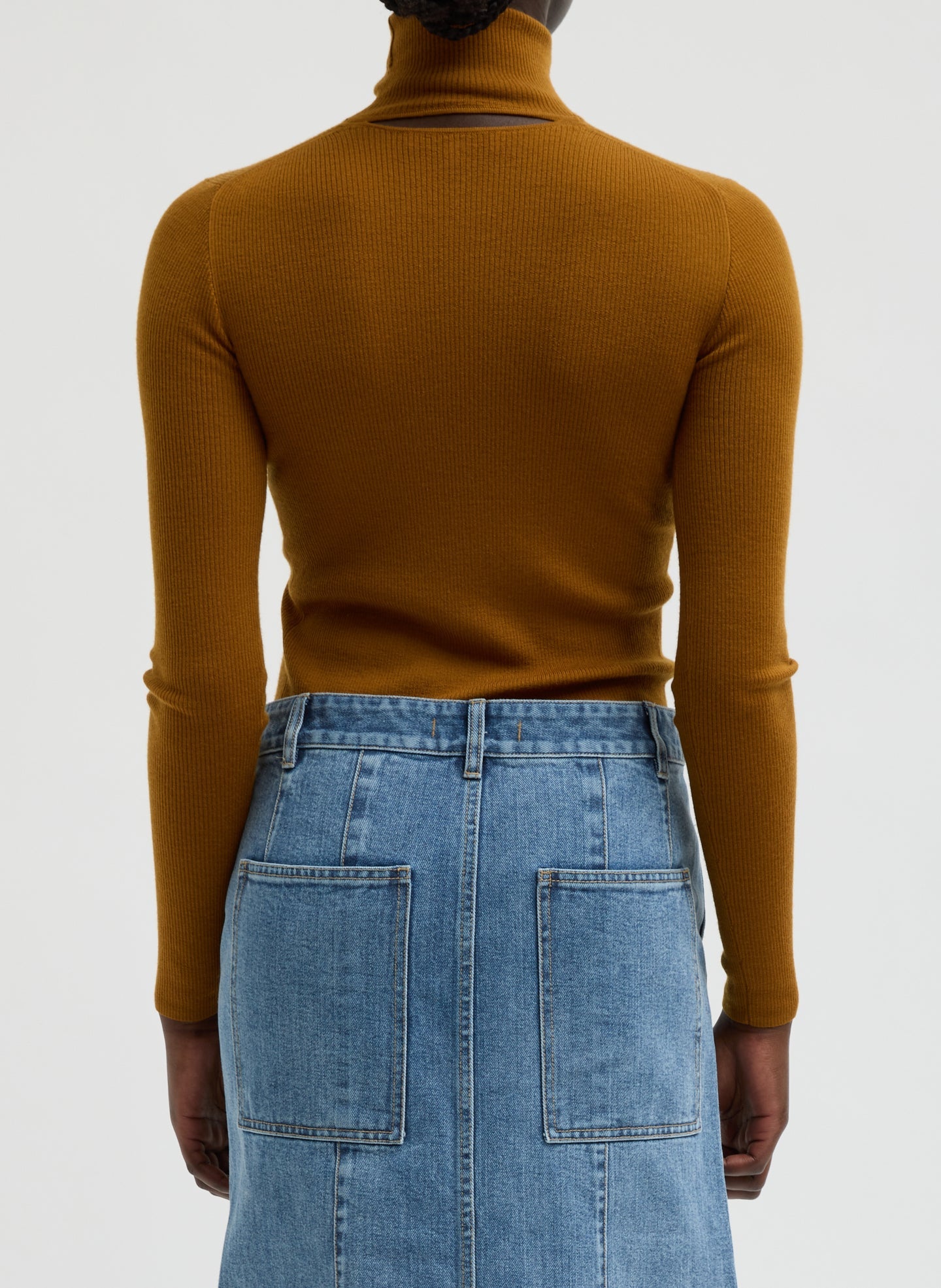 Featherweight Ribbed Sweater Turtleneck Pullover | Tibi