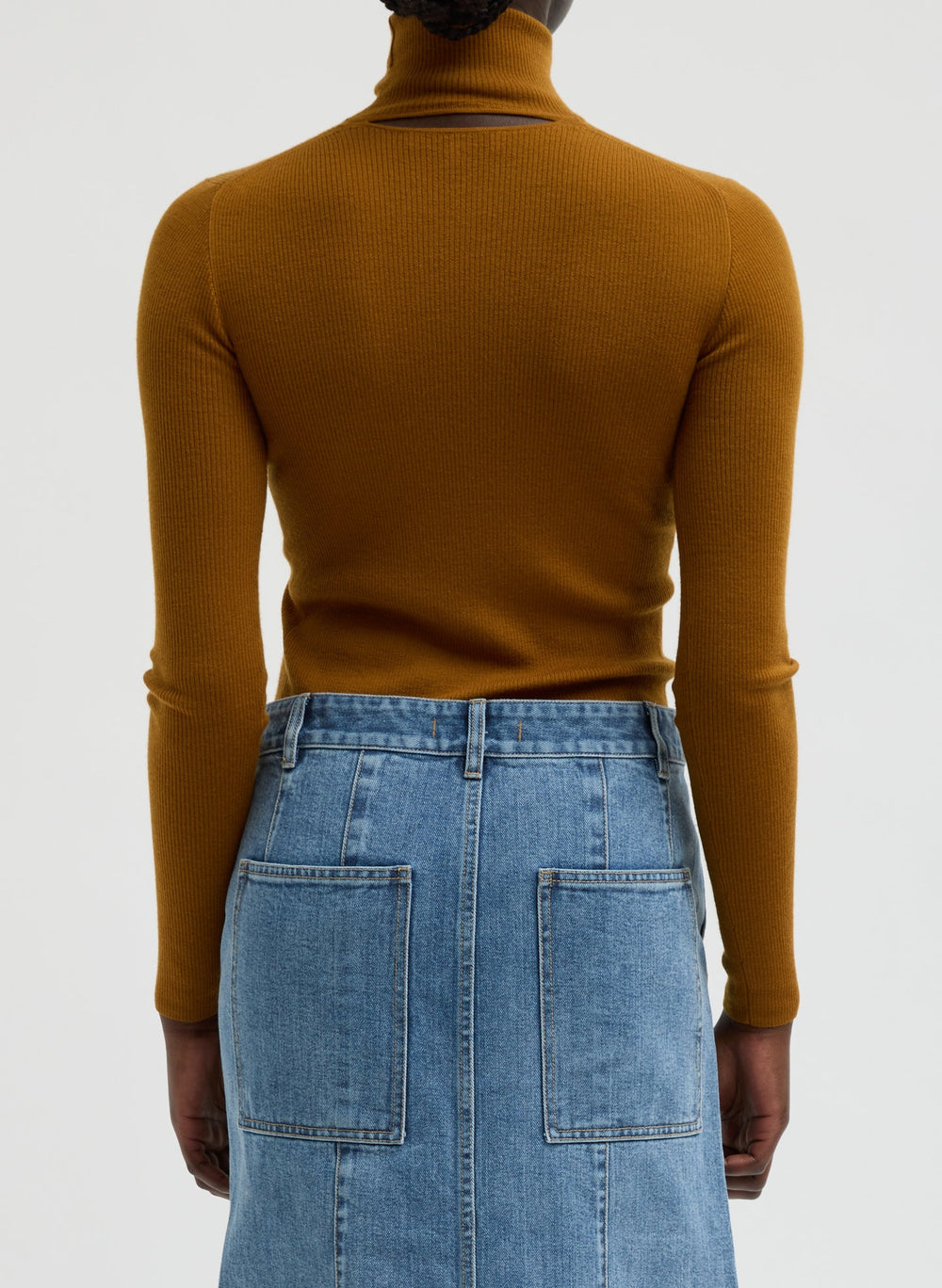 Featherweight Ribbed Sweater Turtleneck Pullover | Tibi
