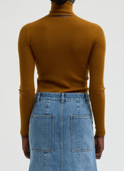 Featherweight Ribbed Sweater Turtleneck Pullover | Tibi