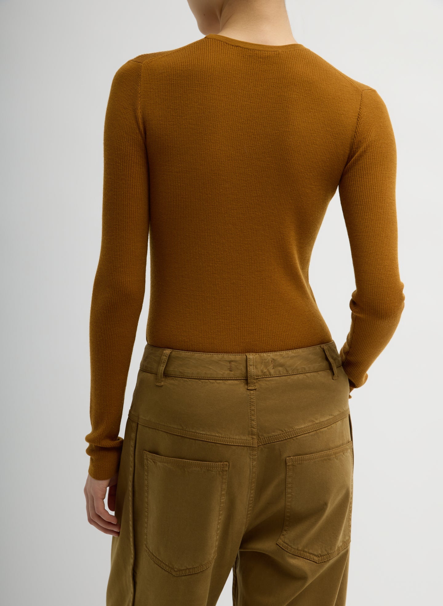 Featherweight Ribbed Sweater Crewneck Pullover | Tibi