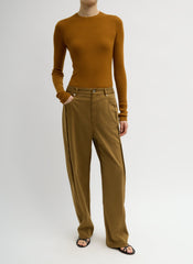 Featherweight Ribbed Sweater Crewneck Pullover | Tibi