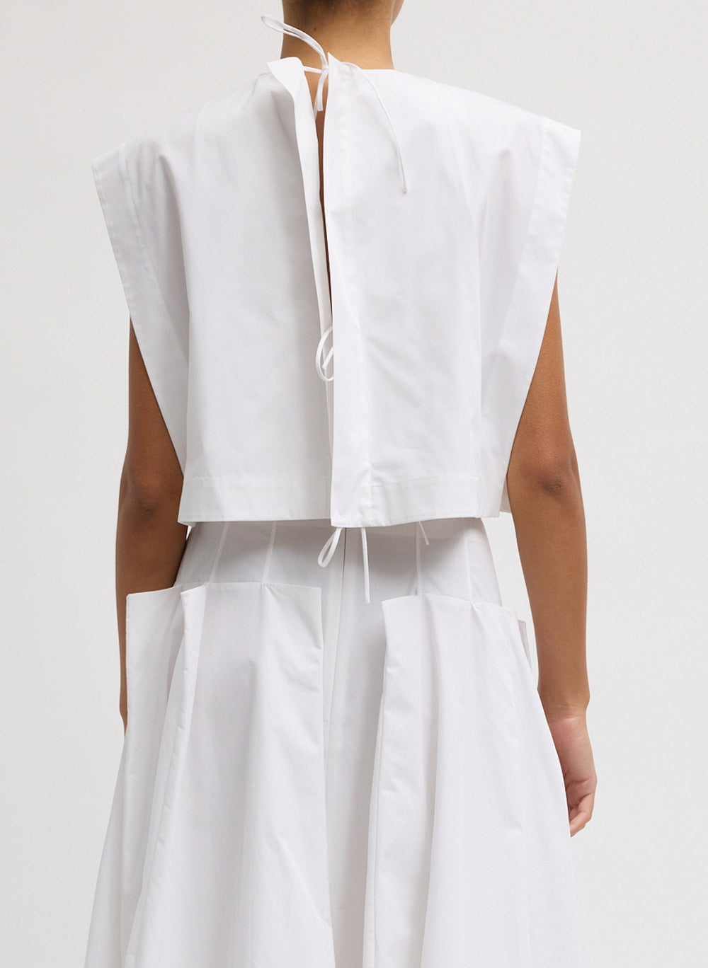 Compact Eco Poplin Cropped Square Top | Tibi