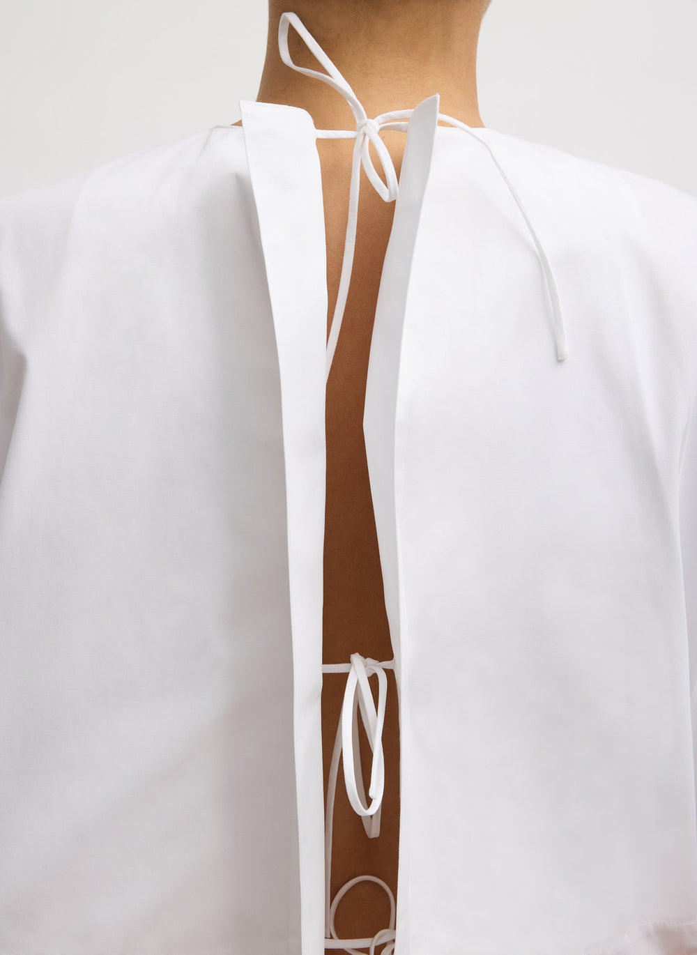 Compact Eco Poplin Cropped Square Top | Tibi