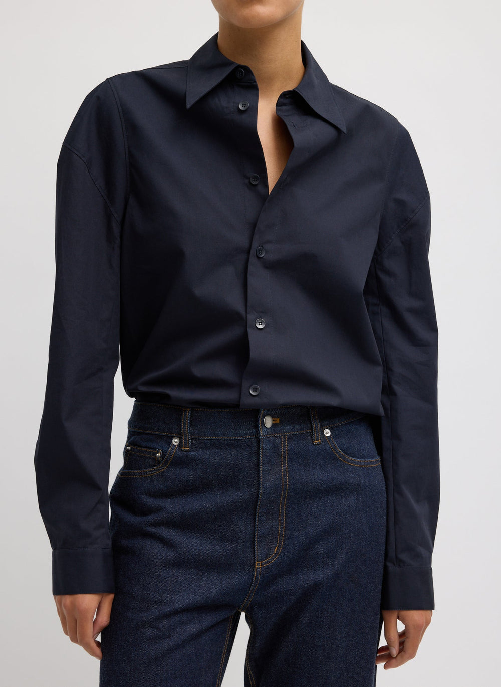 Compact Eco Poplin Hinged Shirt | Tibi