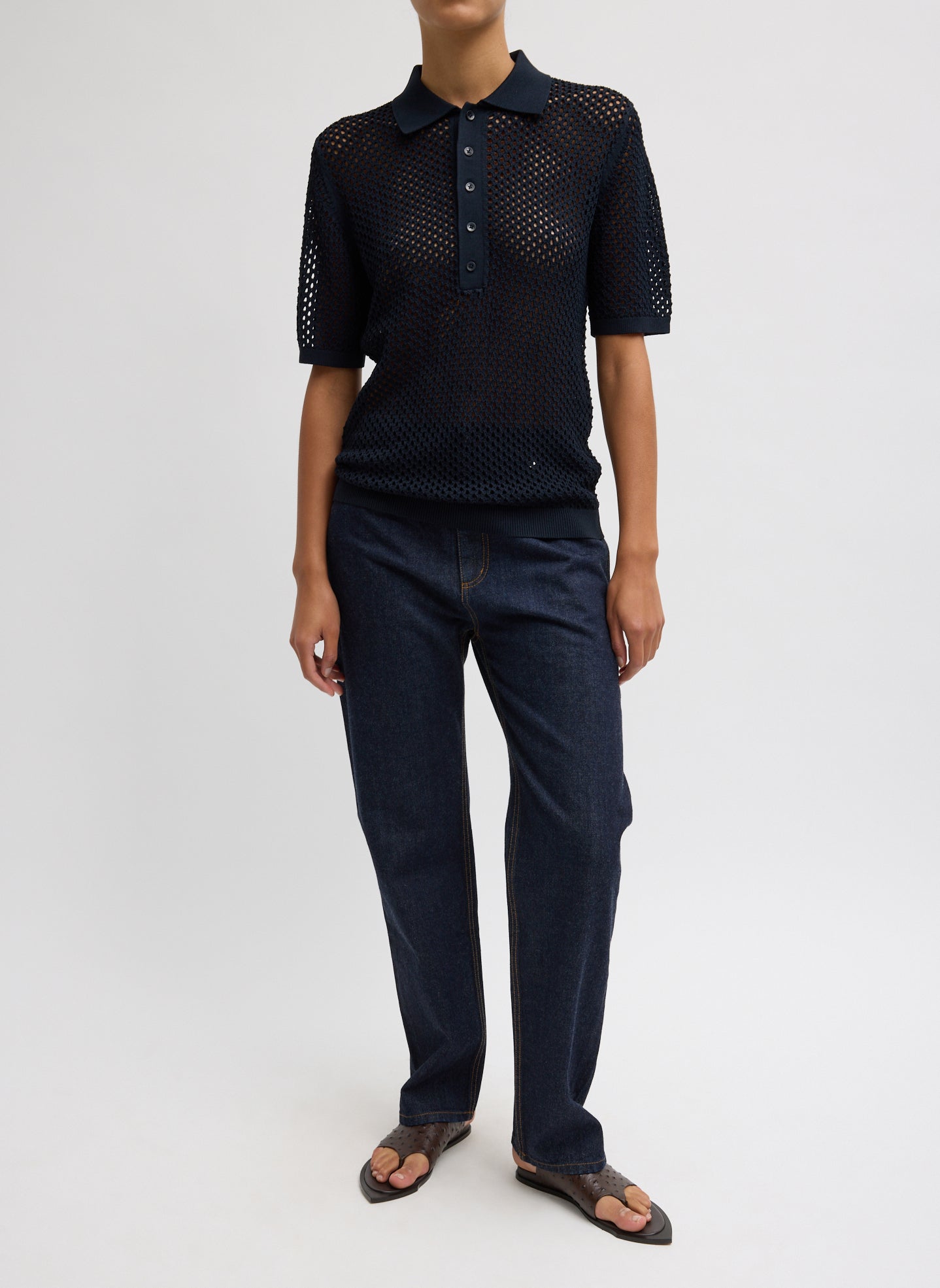 Crochet Netting Slim Polo | Tibi
