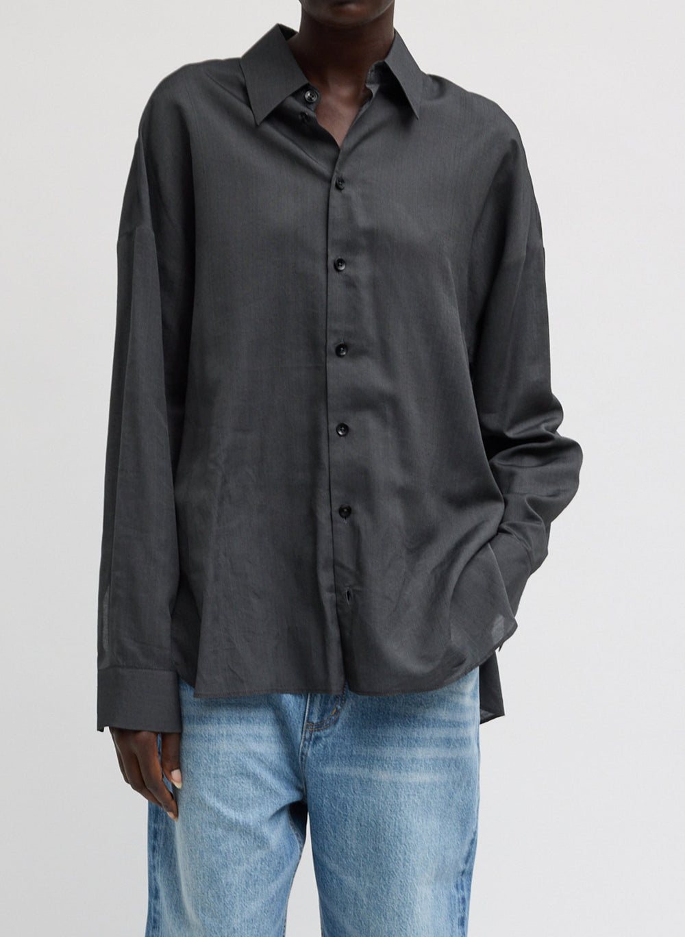 Ultra Light Silk Tencel Oversized Shirt | Tibi